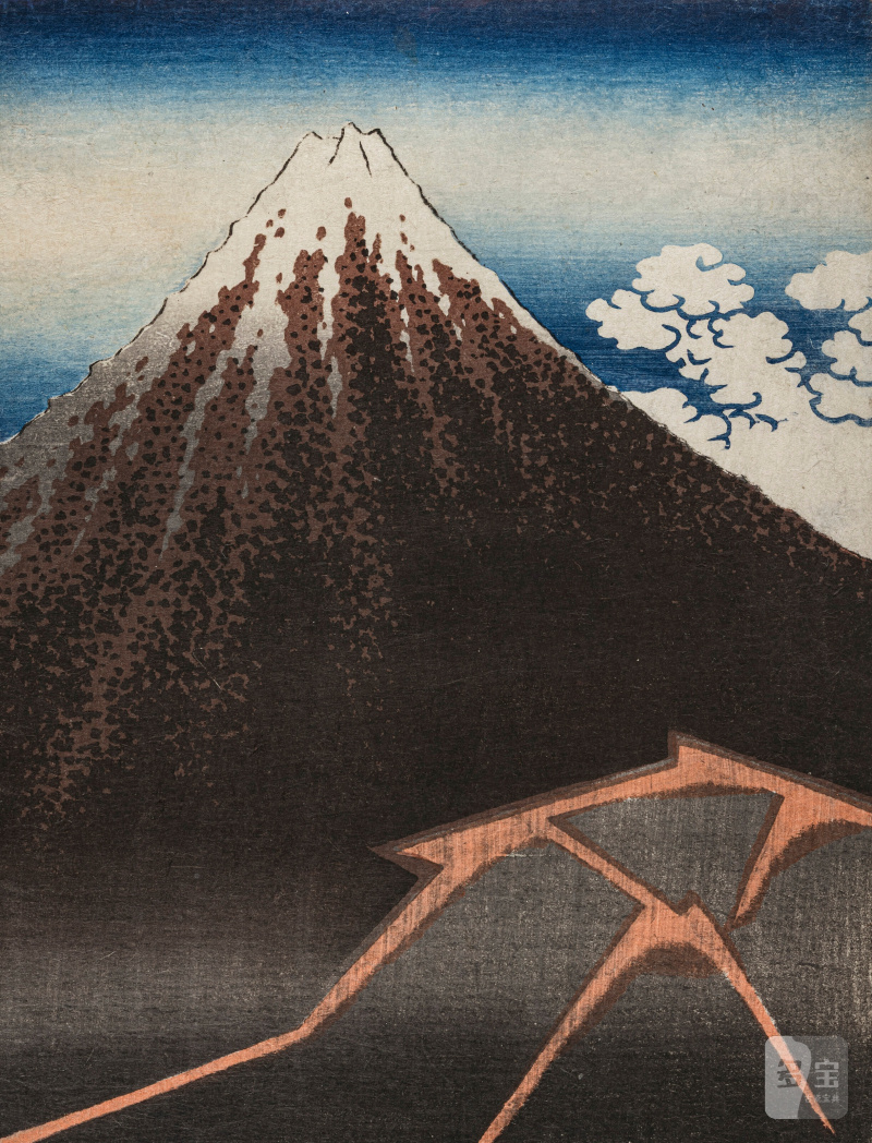 KATSUSHIKA HOKUSAI (1760-1849)  Sanka hakuu (L’Orage Sous le Sommet de la Montage) [Fuji Noir] - 图4